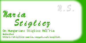 maria stiglicz business card